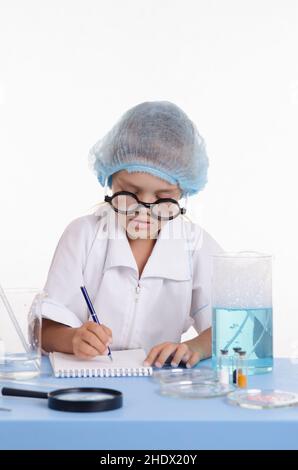 girl, lab assistant, chemist, biologist, girls, lab assistants, chemists Stock Photo