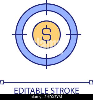 Financial target RGB color icon Stock Vector