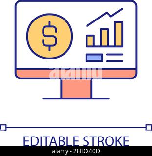 Accounting software RGB color icon Stock Vector