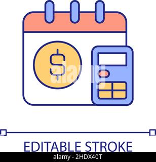 Regular budgeting RGB color icon Stock Vector