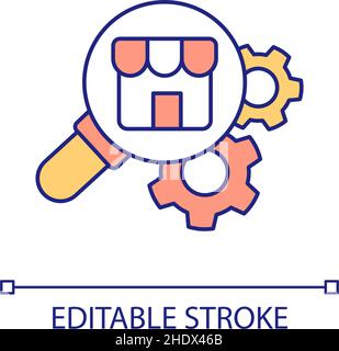 Market research RGB color icon Stock Vector