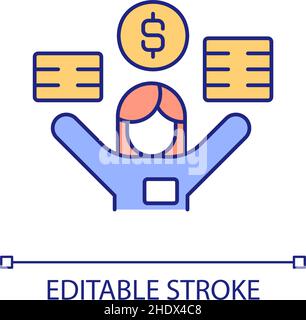 Being flexible RGB color icon Stock Vector