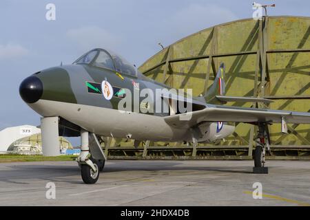 Hawker Hunter GA11 WV256 Cornwall Aviation Heritage Centre Stock Photo