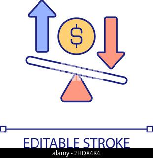 Variable costs RGB color icon Stock Vector