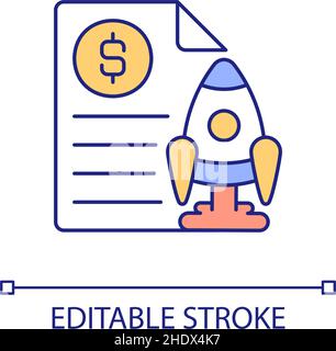Startup budgeting RGB color icon Stock Vector