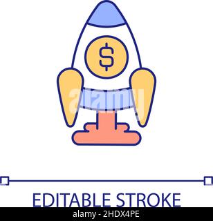 Startup launching RGB color icon Stock Vector