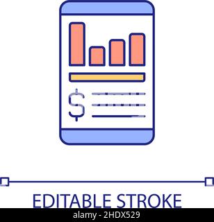 Budgeting mobile app RGB color icon Stock Vector