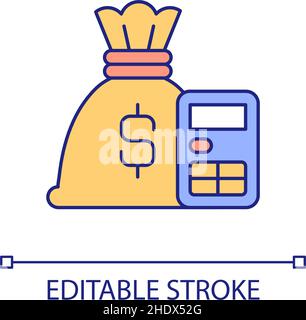 Financial plan for company RGB color icon Stock Vector