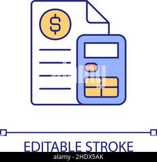 Financial report RGB color icon Stock Vector