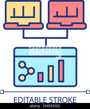 Team projects management RGB color icon Stock Vector
