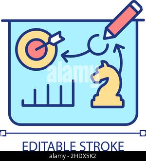Strategic decision making RGB color icon Stock Vector