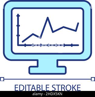 Business performance analysis RGB color icon Stock Vector