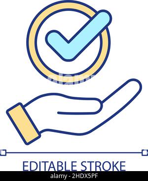 Approval process RGB color icon Stock Vector