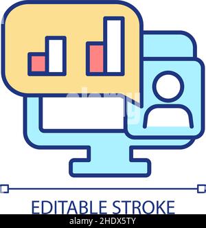 Digital financial manager RGB color icon Stock Vector