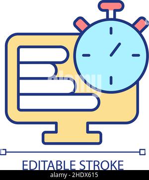 Monitoring employee productivity RGB color icon Stock Vector
