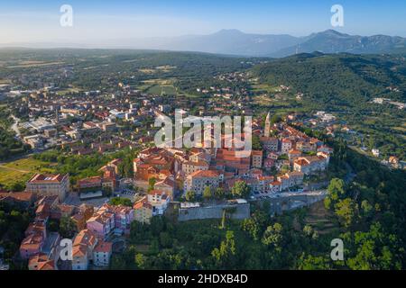 Labin from air Stock Photo