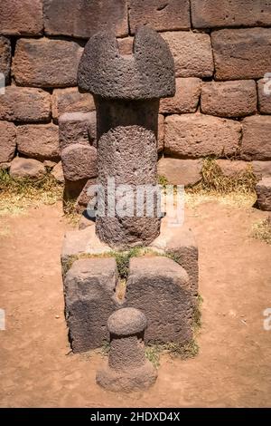 peru, Stone Phallus, chucuito temple of fertility, perus Stock Photo