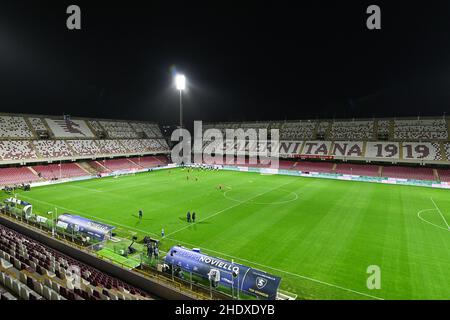 SALERNO, ITALY - JANUARY 06: A general view of the Stadio Arechi before the beginning the Serie A match between US Salernitana and Venezia FC at Stadi Stock Photo