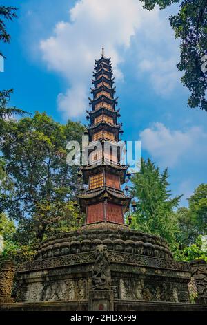 pagoda, Buddhist temple, wenshu yuan monastery, pagodas, stupa Stock Photo