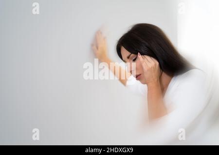 Menieres Disease Of Inner Ear. Feeling Dizzy. Vertigo Stock Photo