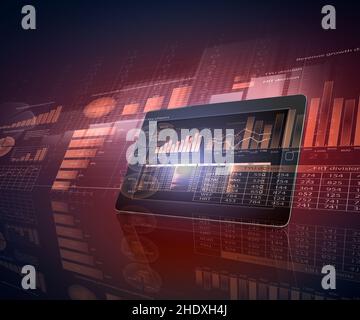 economy, forecast, chart, tablet-pc, economies, forecasts, charts, delineation, diagram, graph, graphs, schema, ipad, tablet pc Stock Photo