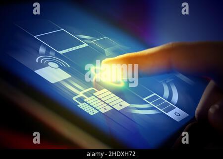 touchscreen, fingerprint, interface, touchscreens, fingerprints, interfaces Stock Photo