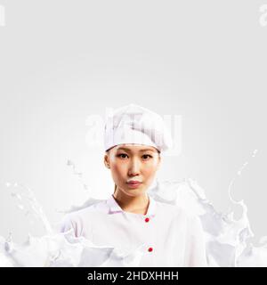 milk, cook, milks, cooks Stock Photo