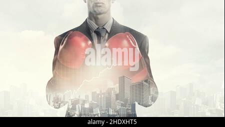 businessman, career, combat ready, boxing, boss, businessmen, executive, executives, leader, leaders, manager, careers, combat readies, fighting Stock Photo