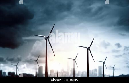 wind power, power generation, green electricity, wind powers, power generations, power station, wind turbine Stock Photo