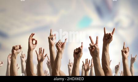 hand sign, arm, gesture, hand signs, arms, gestures Stock Photo