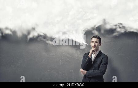 copy space, business, thinking, speech bubble, copyspace, corporate, negocios, think, thinks, speech bubbles Stock Photo