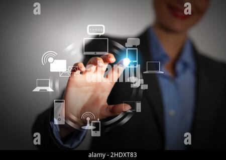 chat, touchscreen, enabling, user, chats, touchscreens, activate, activating Stock Photo
