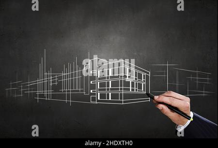 architect, draftsman, urban planning, architects, draftsmen Stock Photo