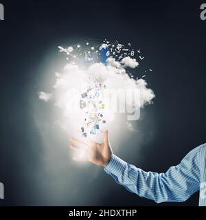 data storage, virtual, cloud, data storages, virtuals Stock Photo
