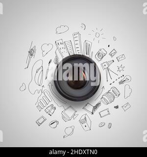 lenses, photography, lens, photographie, photographies, photo, photos Stock Photo