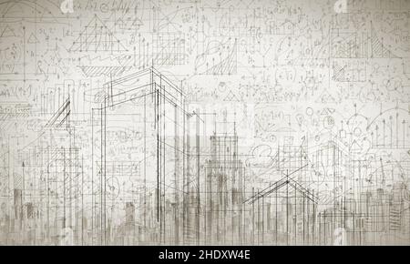 sketch, blueprint, technical drawing, sketchs, blueprints Stock Photo