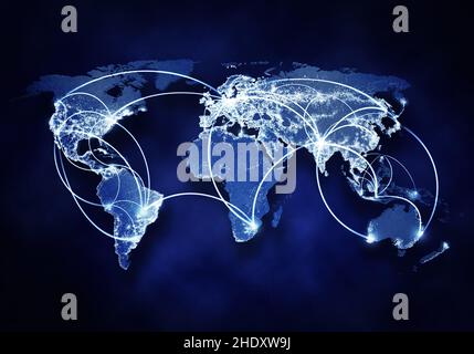 connection, world map, trade, Intercontinental, connect, connections, connectivity, world maps, trades Stock Photo