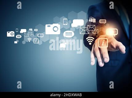 message, chat, email, icon, enabling, messages, chats, emails, icons, activate, activating Stock Photo