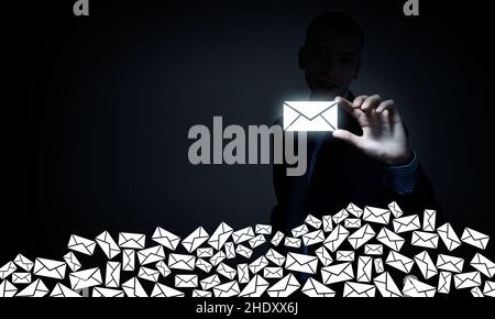 email, spam, emails, spams Stock Photo