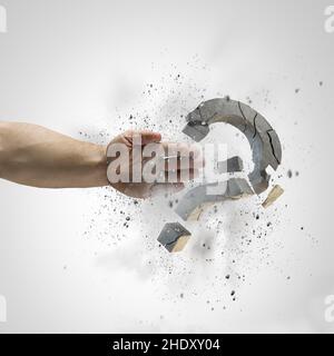 Question Block Smashed question mark, troubleshooting, question marks, problem solving Stock ...