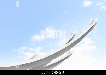 arrow, upward, increase, positive, arrows, upwards, increases, positives Stock Photo