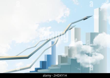 growth, direction, increase, forecast, growths, rise, directions, increases, forecasts Stock Photo