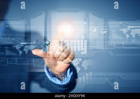 touchscreen, enabling, user, desktop, touchscreens, activate, activating Stock Photo
