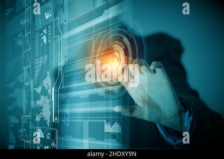 touchscreen, interface, enabling, programming, touchscreens, interfaces, activate, activating Stock Photo