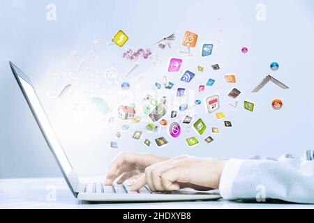 digital, workplace, icon, program, desktop, digitals, workplaces, workstation, icons, programs Stock Photo