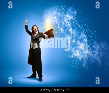 magician, perform magic, magicians, wizard, perform magics Stock Photo