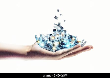 computer scrap, electronic scrap, computer scraps, electronic scraps, obsolete Stock Photo