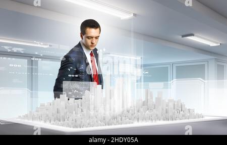 property, planning, general contractor, city model, properties, owners Stock Photo