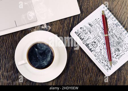 desk, workplace, ideas, desks, workplaces, workstation, brainstorming, idea Stock Photo