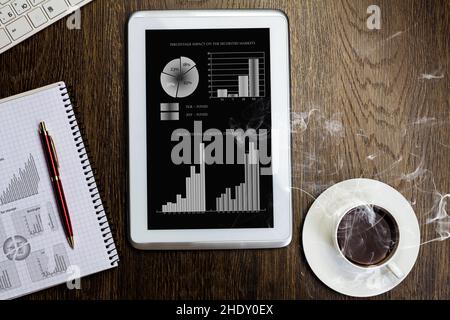 statistics, desk, workplace, diagram, desks, workplaces, workstation, chart, charts, diagrams, graph, graphs Stock Photo